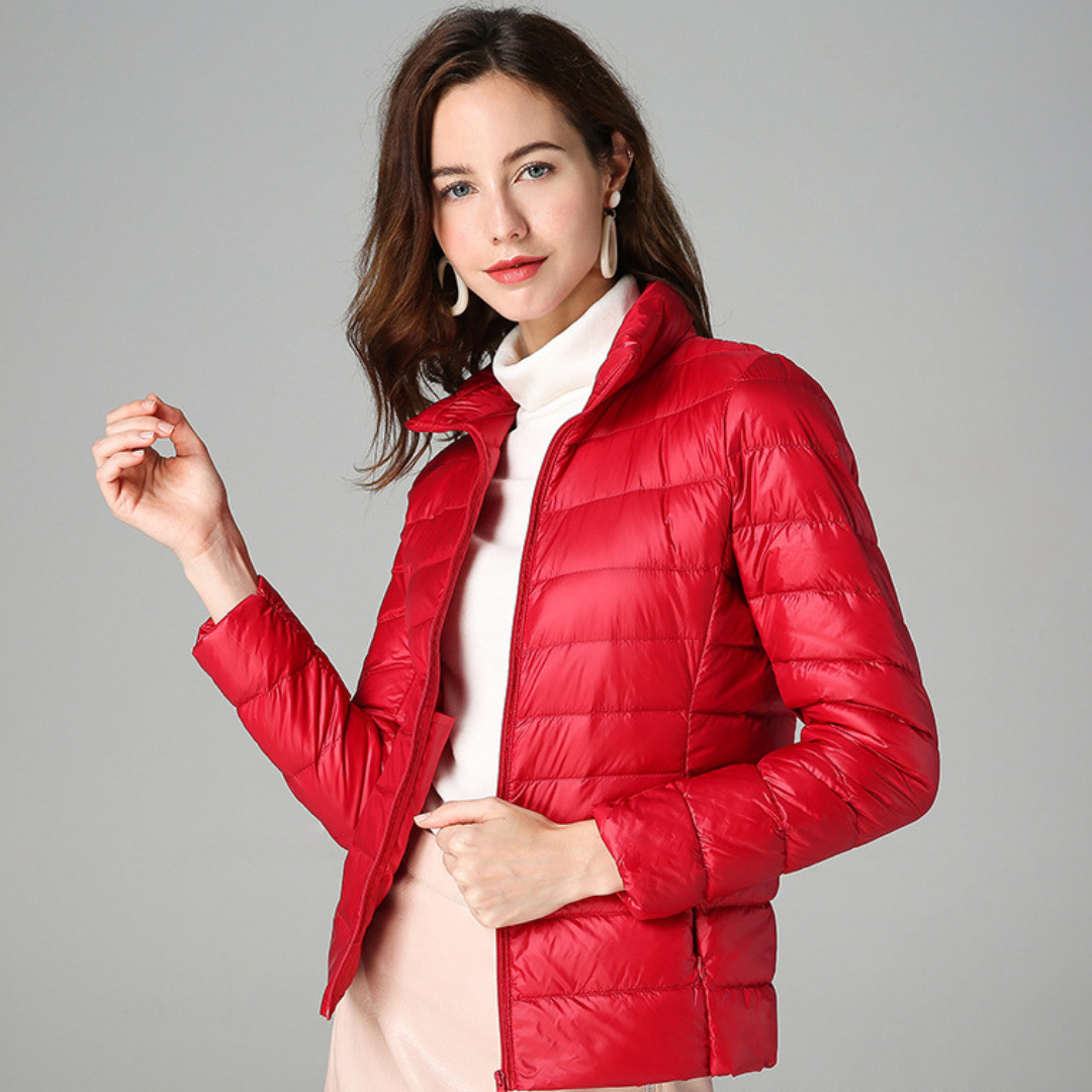 Aurora – Neue ultraleichte Jacke mit weißen Entendaunen