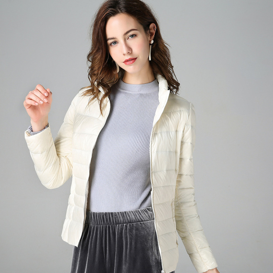 Aurora – Neue ultraleichte Jacke mit weißen Entendaunen