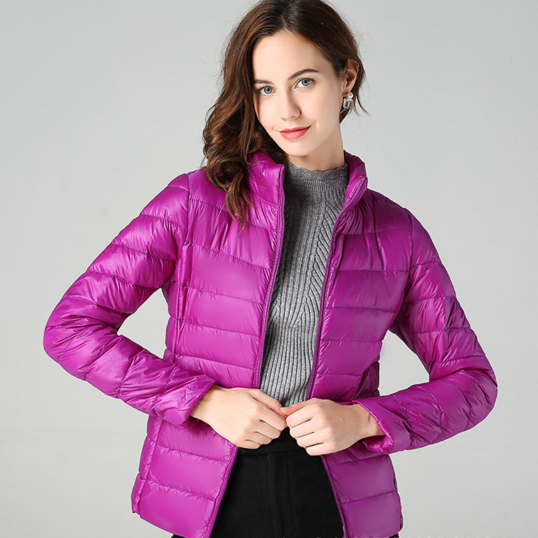 Aurora – Neue ultraleichte Jacke mit weißen Entendaunen
