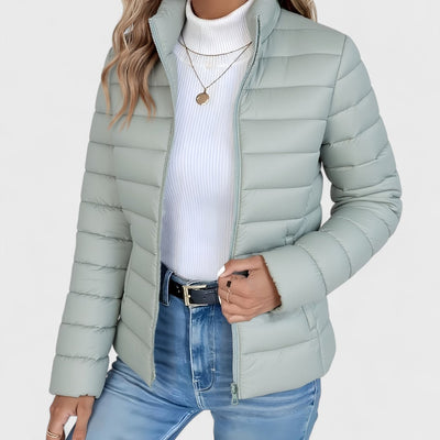 Elisa - Elegante Langjacke mit Stehkragen