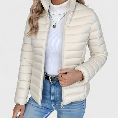 Elisa - Elegante Langjacke mit Stehkragen