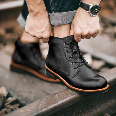 Fanum | Retro Herrenstiefel mit runder Spitze