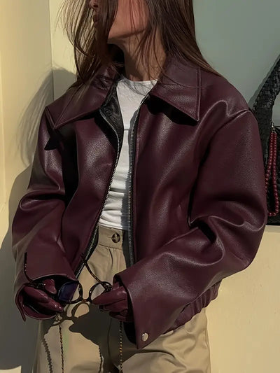 Cassidy – Elegante Oversize-Lederjacke