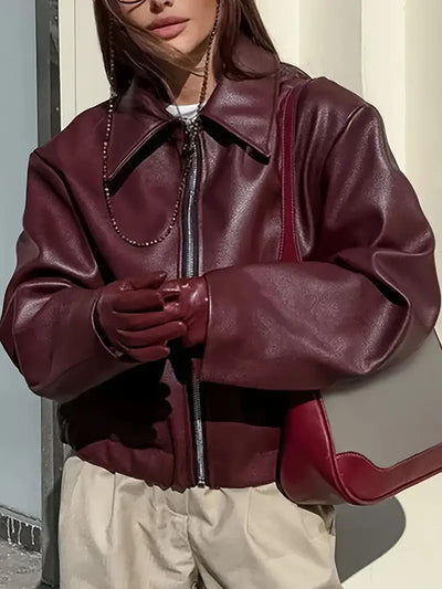 Cassidy – Elegante Oversize-Lederjacke