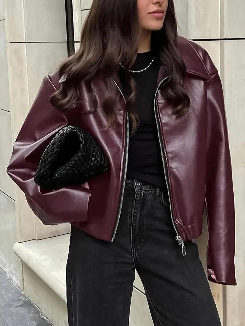 Cassidy – Elegante Oversize-Lederjacke
