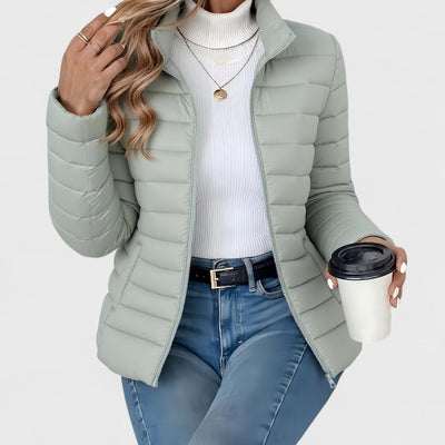 Elisa - Elegante Langjacke mit Stehkragen